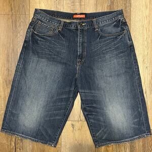 Y2K Vintage Ed Hardy Cotton Baggy Jean Shorts/Jorts Men's 38 Streetwear Skater